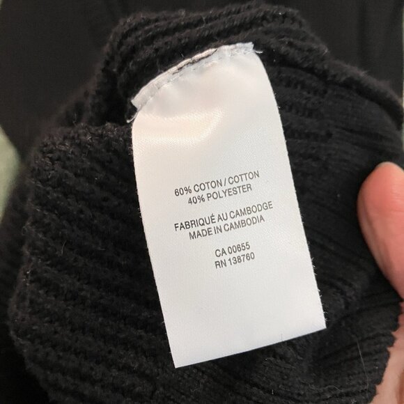 Reitmans Black Sweater Vest Womens S Oversized V-neck Ribbed Academia Preppy - Picture 7 of 8